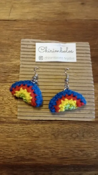 [PROD265] Aros tejidos arcoiris azul