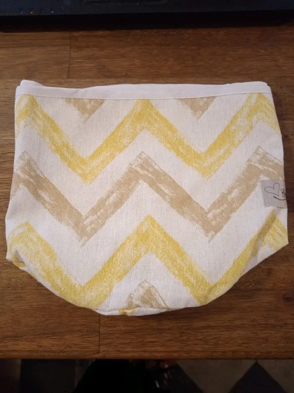 Cesto mediano amarillo y marron