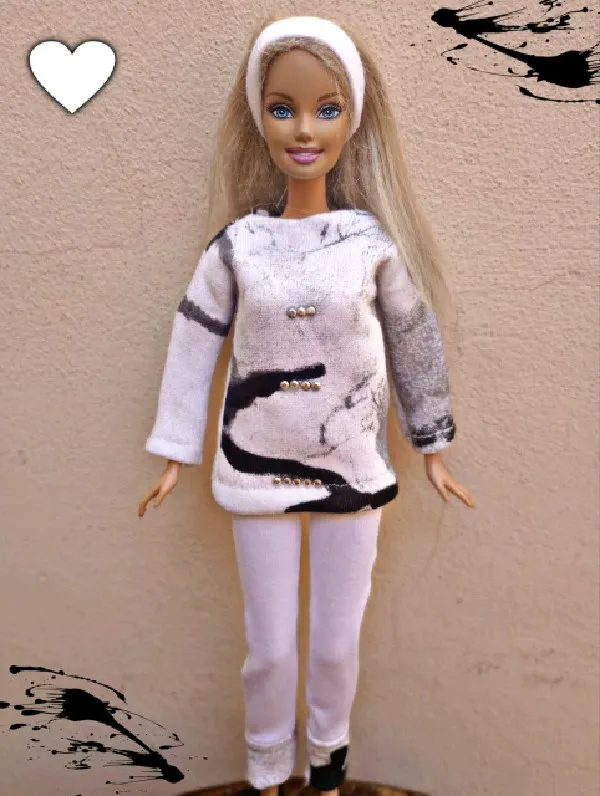 Pantalón algodón con maxi buzo blanco y negro