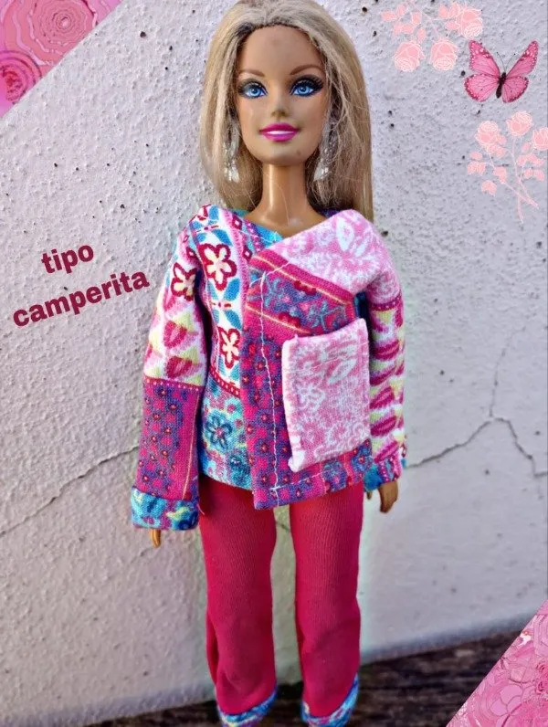 Conjunto  pantalón y campera rosa estampado